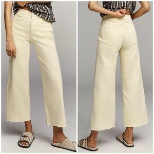 Anthropologie AG Saige Wide Leg Crop High-Rise Fit Sz 28 Cream